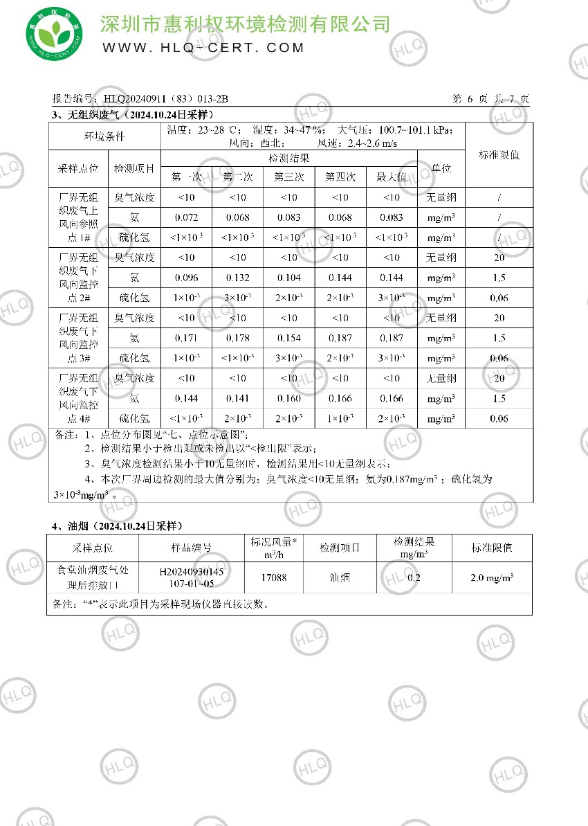 HLQ20240911（83）013-2B--深圳翰宇药业股份有限公司（深圳翰宇药业股份有限公司坪山分公司）--（工业废水、有组织废气、无组织废气、油烟、厂界噪声）-滢10.31-中10.31(1)-7